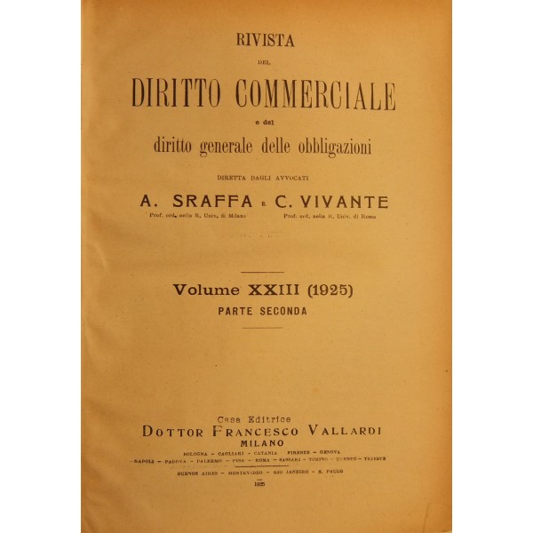 Rivista del Diritto Commerciale e del diritto generale delle obbligazioni