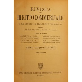 Rivista del Diritto Commerciale e del diritto generale delle obbligazioni. 