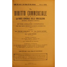 Il Diritto Commerciale e la parte generale delle obbligazioni.