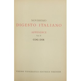 Novissimo Digesto Italiano. Diretto da Antonio Azara e Ernesto Eula. Appendice COG-DIR