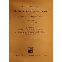 Rivista trimestrale di diritto e procedura civile