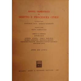 Rivista trimestrale di diritto e procedura civile