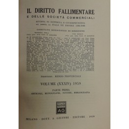 Il Diritto Fallimentare e delle società commerciali.