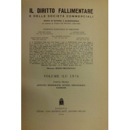 Il Diritto Fallimentare e delle società commerciali.