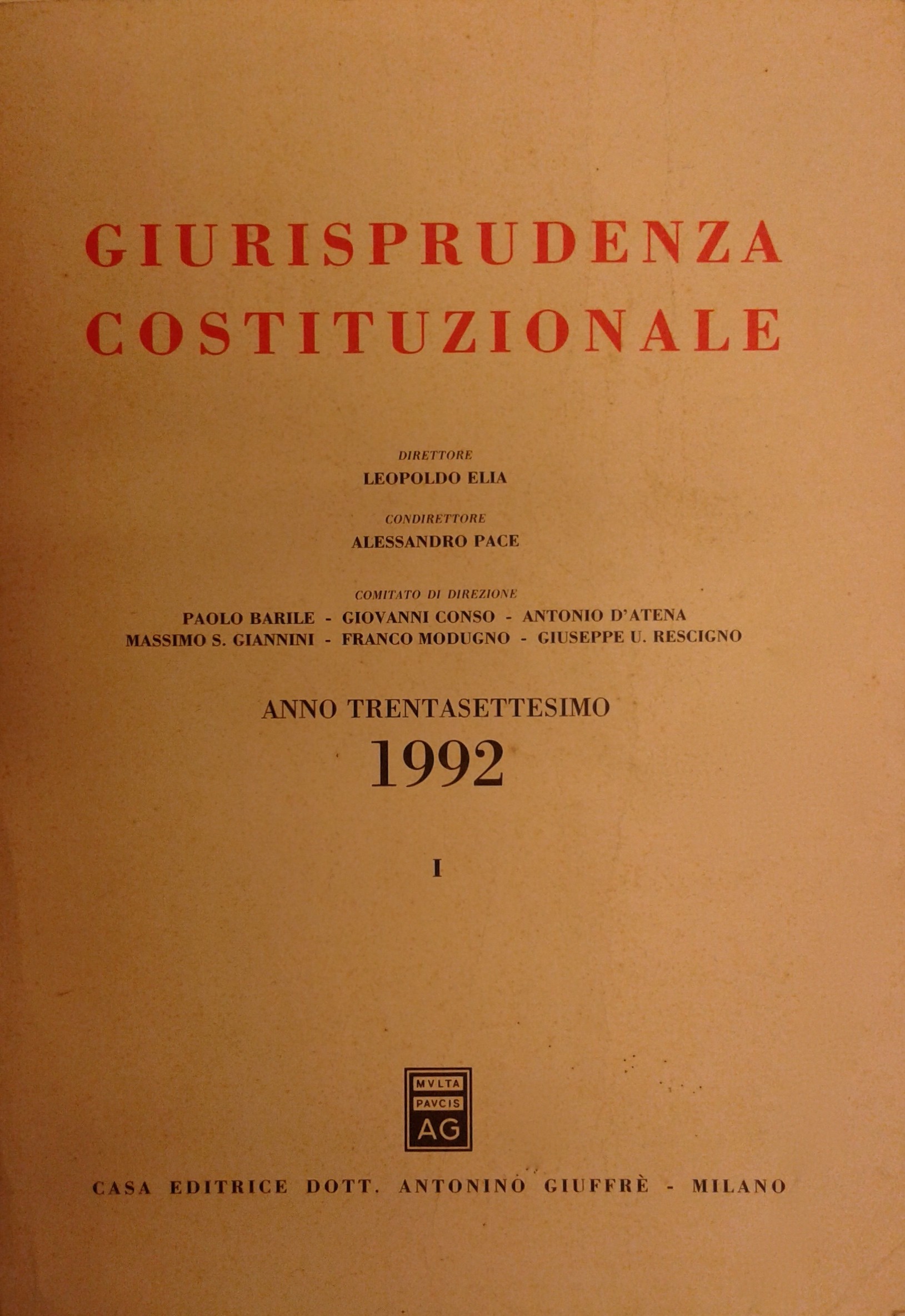 Giurisprudenza Costituzionale.