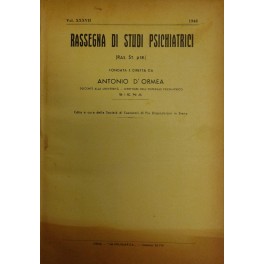 Rassegna di studi psichiatrici. Diretta da Antonio D'Ormea