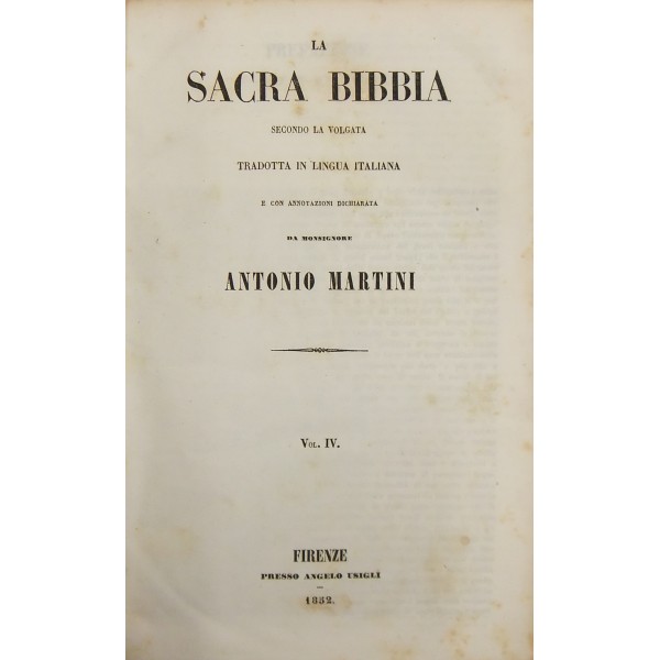 La Sacra Bibbia secondo la volgata tradotta in lingua italiana e