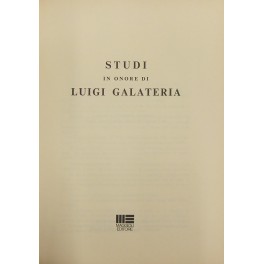 Studi in onore di Luigi Galateria