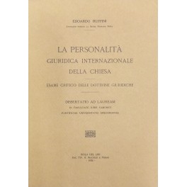 La personalità giuridica internazionale della chiesa