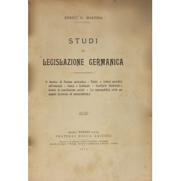 Studi di legislazione germanica Il Giudice di Pretura germanica