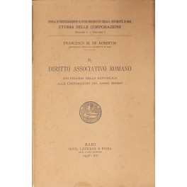 Il diritto associativo romano. 