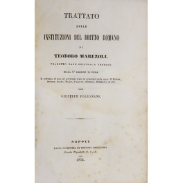 Trattato delle instituzioni del dritto romano. 