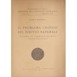 Il problema critico del diritto naturale. 