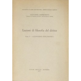 Lezioni di filosofia del diritto. 