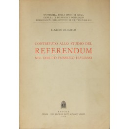 Contributo allo studio del referendum nel diritto pubblico italiano