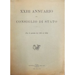 XXIII annuario del Consiglio di Stato. 