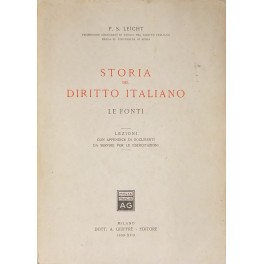 Storia del diritto italiano - Le fonti. Lezioni 