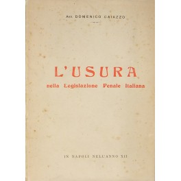 L'usura nella legislazione penale italiana