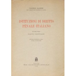 Istituzioni di diritto penale italiano. 