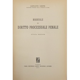 Manuale di diritto processuale penale