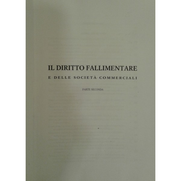 Il Diritto Fallimentare E Delle Società Commerciali.