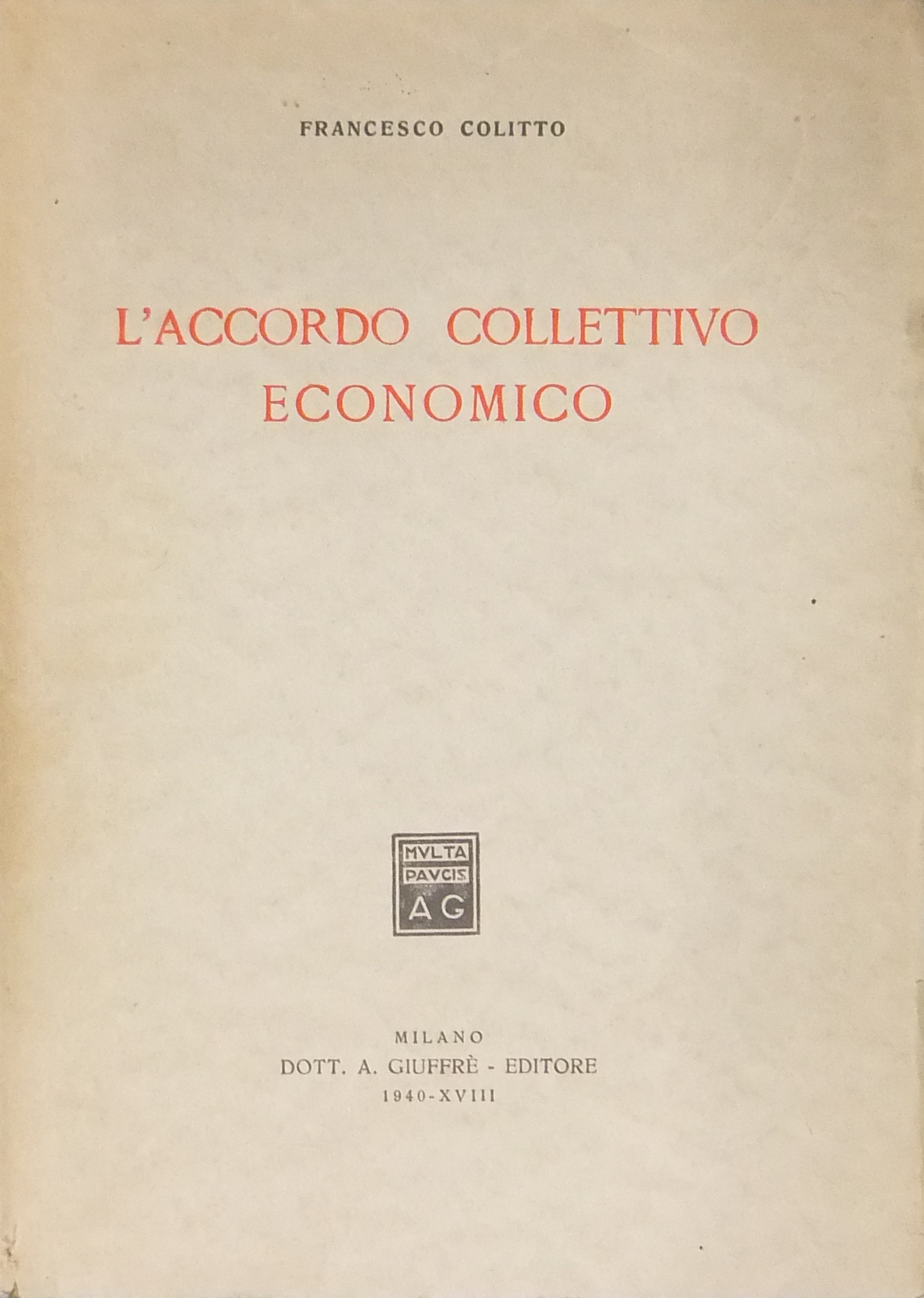 L'accordo Collettivo Economico