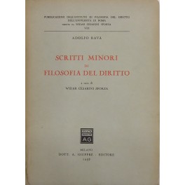 Scritti minori di filosofia del diritto. 