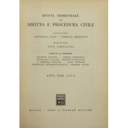 Rivista trimestrale di diritto e procedura civile