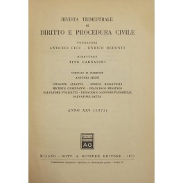 Rivista trimestrale di diritto e procedura civile