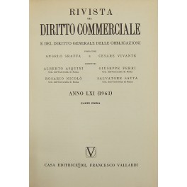 Rivista del Diritto Commerciale e del diritto generale delle obbligazioni