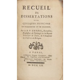 Recueil de dissertations sur quelques principes de philosophie