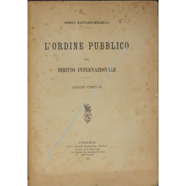 L'ordine pubblico nel diritto internazionale