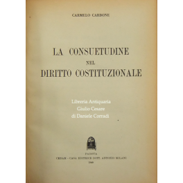 La consuetudine nel diritto costituzionale