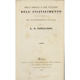 Dell'indole e dei fattori dell'incivilimento 