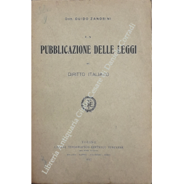 La pubblicazione delle leggi nel diritto italiano