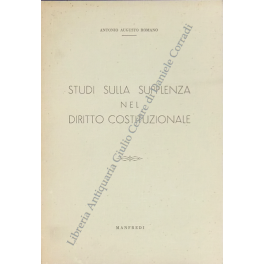 Studi sulla supplenza nel diritto costituzionale