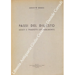 Passi del digesto scelti e tradotti letteralmente