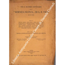 Per il secondo centenario della Scienza Nuova di G. B. Vico