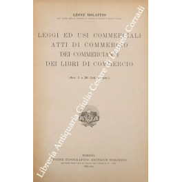 Leggi e usi commerciali. Atti di commercio