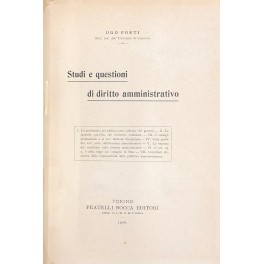 Studi e questioni di diritto amministrativo