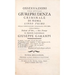 Osservazioni sull'attuale giureprudenza criminale di Roma 