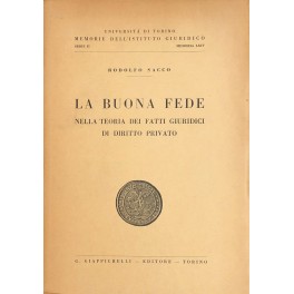 La buona fede nella teoria dei fatti giuridici 