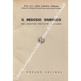 Il negozio giuridico nel diritto privato italiano