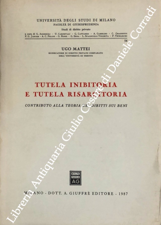 Tutela inibitoria e tutela risarcitoria. Contributo alla teoria dei diritti  sui beni