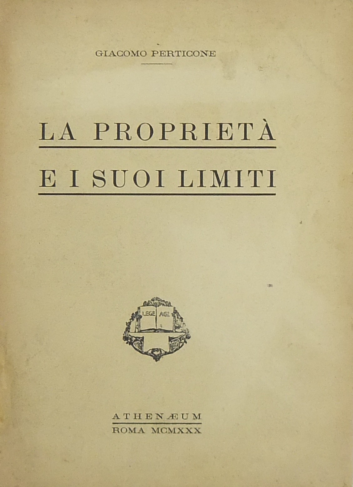 La proprietà e i suoi limiti. Appunti di lezioni p